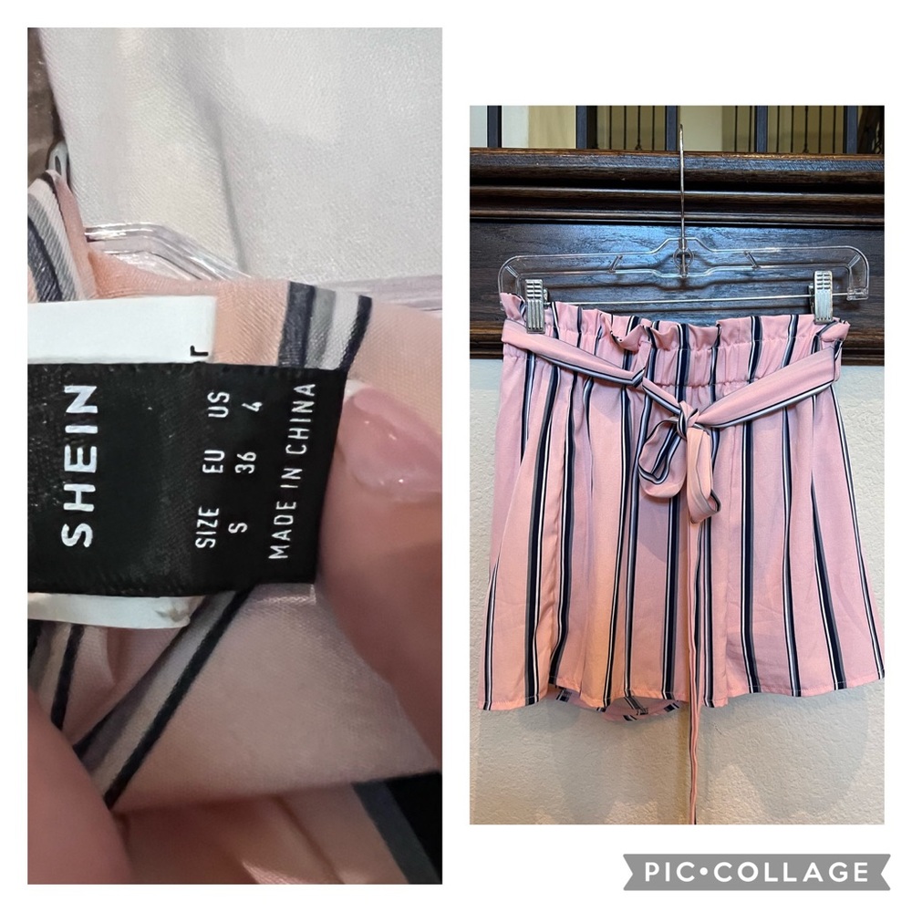 SHEIN PINK TIE SHORTS